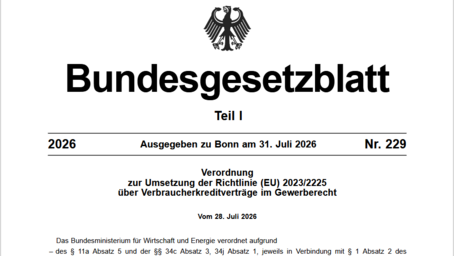 DarlVermV veröffentlicht: Sachkunde- und Weiterbildungsanforderungen für Verbraucherdarlehensvermittler konkretisiert